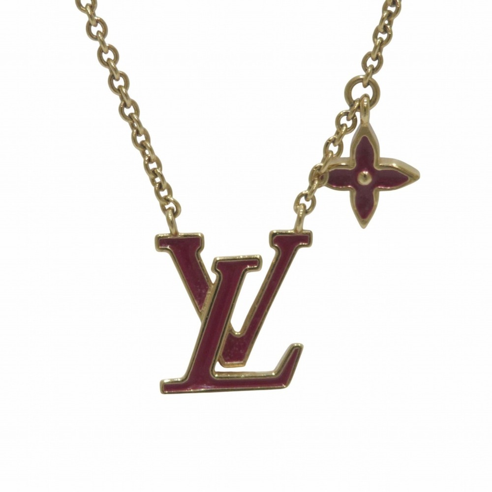 Louis Vuitton Iconic Logo Necklace, Accessory, Total Weight 5.8g, 45cm, GP, M...